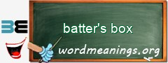 WordMeaning blackboard for batter's box